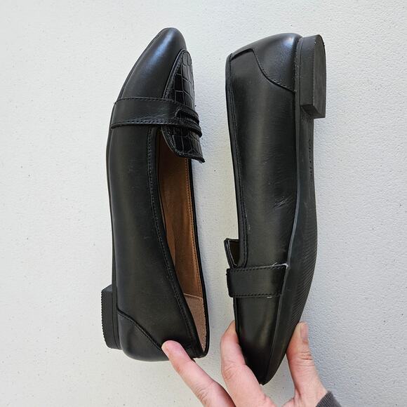 Vionic Savannah Flat Loafers Womens 8 Black Leather EVA Footbed Vio-Motion Tech - Picture 5 of 9
